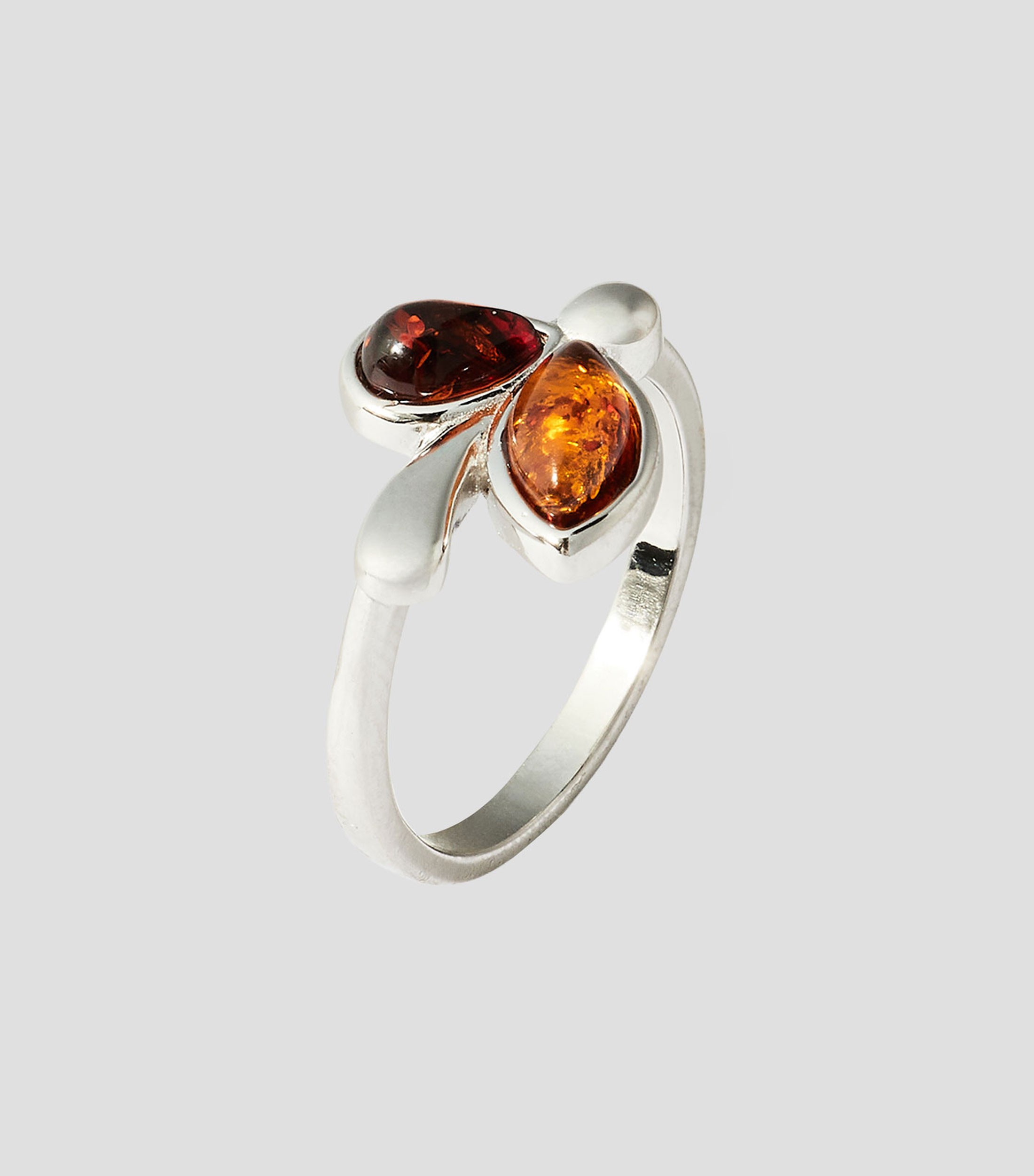 Anillo en Plata .925 con ámbar báltico Mujer